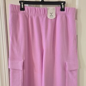 XERSION BRAND GIRLS WARM PLUS SIZE PINK FLEECE WIDE LEG PANTS SIZE 2XL 20.5 PLUS